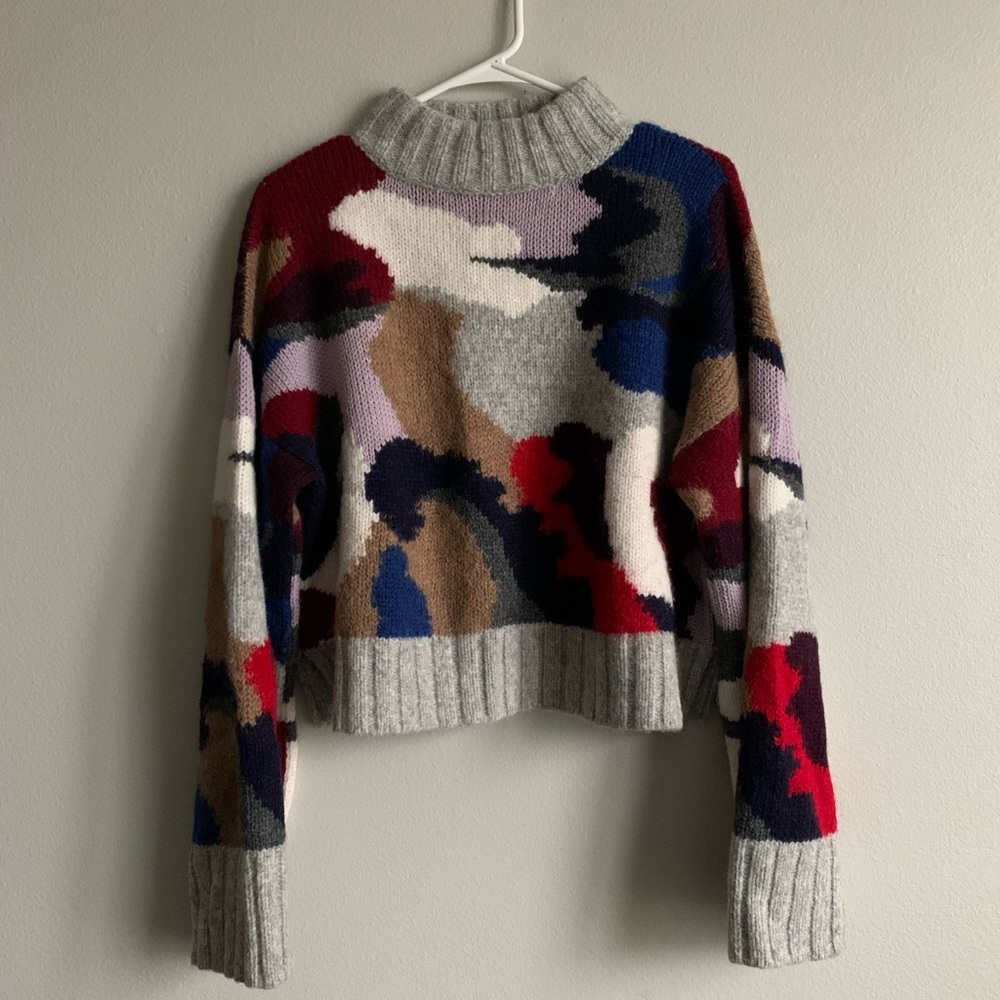 Colorful Abstract Patterned Women's Sweater - Picture 6 of 6